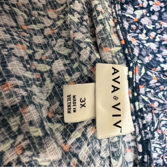 Ava Viv Floral Blue Dress 3XL - Picture 5 of 8